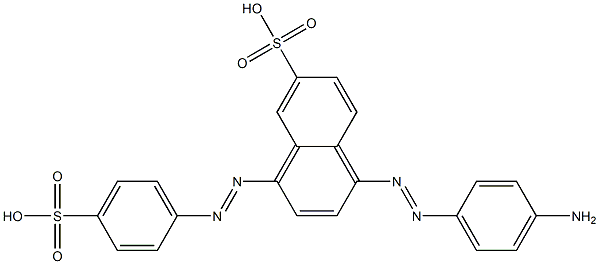 1-(4-Aminophenylazo)-4-(4-sulfophenylazo)-6-naphthalenesulfonic acid Struktur