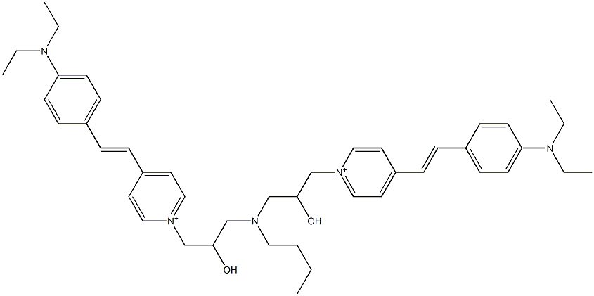 1,1'-[(Butylimino)bis(2-hydroxy-3,1-propanediyl)]bis[4-[2-[4-(diethylamino)phenyl]ethenyl]pyridinium] Struktur