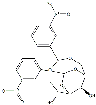 1-O,6-O:2-O,4-O-Bis(3-nitrobenzylidene)-D-glucitol Struktur