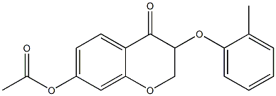 3-(2-Methylphenoxy)-7-acetoxy-2H-1-benzopyran-4(3H)-one Struktur