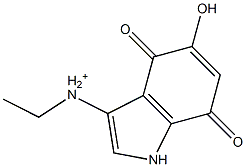 5-Hydroxy-4,7-dihydro-4,7-dioxo-1H-indole-3-ethan-1-aminium Struktur