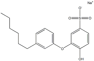 6-Hydroxy-3'-hexyl[oxybisbenzene]-3-sulfonic acid sodium salt Struktur