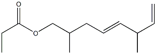 Propionic acid 2,6-dimethyl-4,7-octadienyl ester Struktur