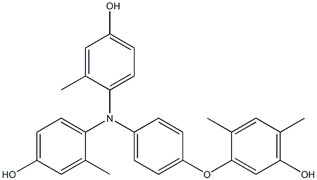 N,N-Bis(4-hydroxy-2-methylphenyl)-4-(5-hydroxy-2,4-dimethylphenoxy)benzenamine Struktur