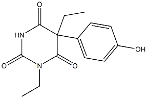 5-Ethyl-5-(4-hydroxyphenyl)-1-ethylpyrimidine-2,4,6(1H,3H,5H)-trione Struktur