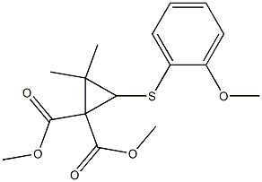 3-(2-Methoxyphenyl)thio-2,2-dimethylcyclopropane-1,1-dicarboxylic acid dimethyl ester Struktur