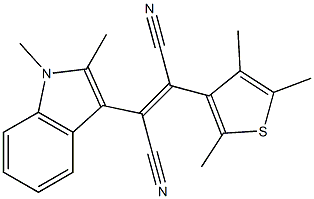 1,2-Dimethyl-3-[1,2-dicyano-2-(2,4,5-trimethyl-3-thienyl)ethenyl]-1H-indole Struktur