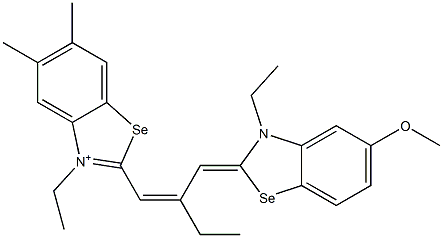 3-Ethyl-2-[2-[3-ethyl-5-methoxybenzoselenazol-2(3H)-ylidenemethyl]-1-butenyl]-5,6-dimethylbenzoselenazol-3-ium Struktur