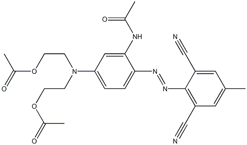 5'-[N,N-Bis(2-acetoxyethyl)amino]-2'-(4-methyl-2,6-dicyanophenylazo)acetanilide Struktur