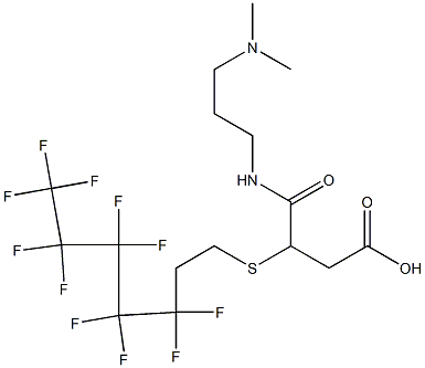 3-[[3-(Dimethylamino)propyl]carbamoyl]-3-[(3,3,4,4,5,5,6,6,7,7,7-undecafluoroheptyl)thio]propionic acid Struktur