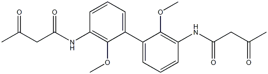 N,N'-Diacetoacetyl-2,2'-dimethoxy-1,1'-biphenyl-3,3'-diamine Struktur