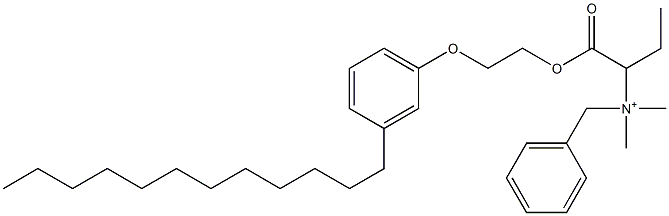 N,N-Dimethyl-N-benzyl-N-[1-[[2-(3-dodecylphenyloxy)ethyl]oxycarbonyl]propyl]aminium Struktur