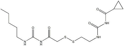 1-(Cyclopropylcarbonyl)-3-[2-[[(3-pentylureido)carbonylmethyl]dithio]ethyl]urea Struktur