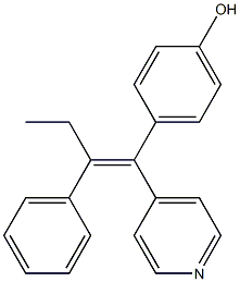 (Z)-2-Phenyl-1-(4-hydroxyphenyl)-1-(4-pyridinyl)-1-butene Struktur