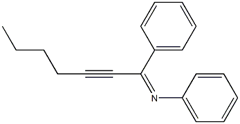 N-Phenyl-1-(phenyl)-2-heptyn-1-imine Struktur