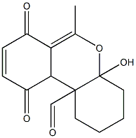 2,3,4,4a,7,10,10a,10b-Octahydro-4a-hydroxy-7,10-dioxo-6-methyl-1H-dibenzo[b,d]pyran-10b-carbaldehyde Struktur