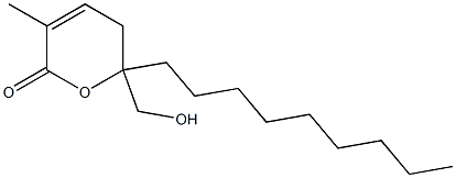 5,6-Dihydro-6-hydroxymethyl-3-methyl-6-nonyl-2H-pyran-2-one Struktur