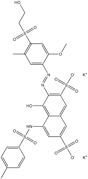 4-Hydroxy-3-[4-(2-hydroxyethylsulfonyl)-2-methoxy-5-methylphenylazo]-5-tosylamino-2,7-naphthalenedisulfonic acid dipotassium salt Struktur