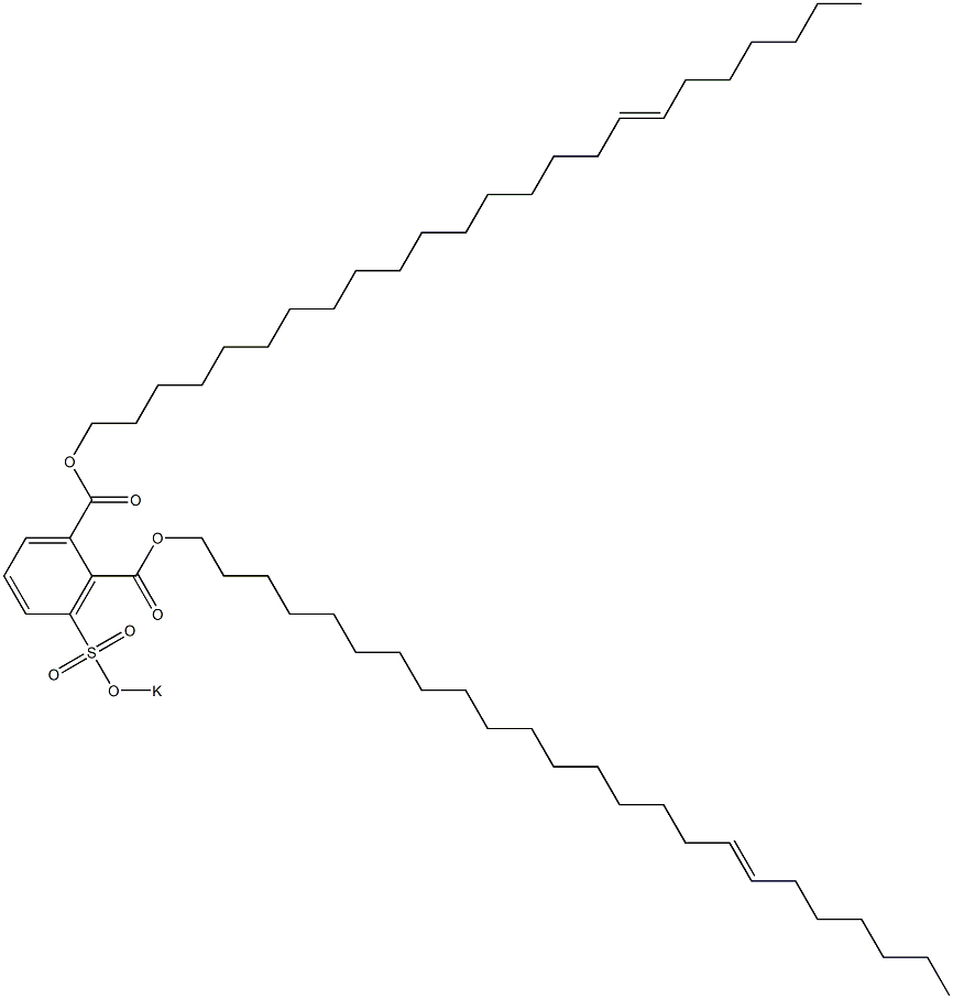 3-(Potassiosulfo)phthalic acid di(17-tetracosenyl) ester Struktur