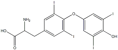 2-Amino-3-[3,5-diiodo-4-(3,5-diiodo-4-hydroxyphenoxy)phenyl]propanoic acid Struktur