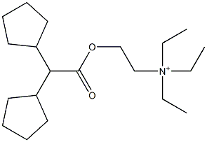 2-(Dicyclopentylacetyloxy)-N,N,N-triethyl-1-ethanaminium Struktur