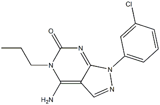 4-Amino-1-(3-chlorophenyl)-5-propyl-1H-pyrazolo[3,4-d]pyrimidin-6(5H)-one Struktur