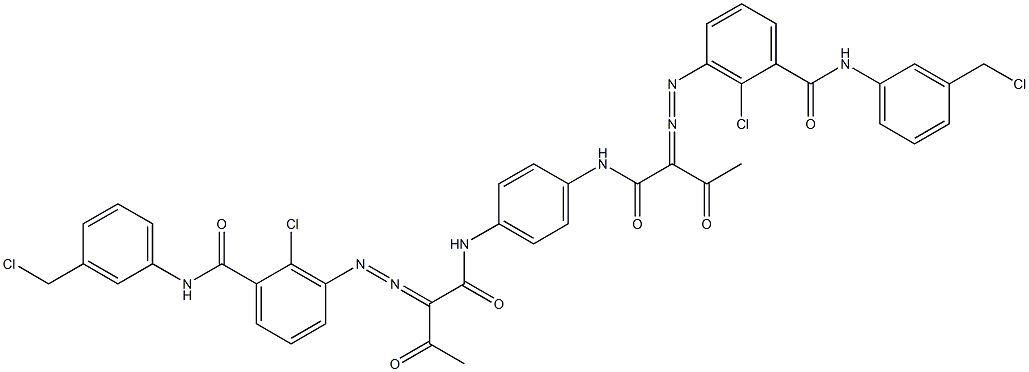 3,3'-[1,4-Phenylenebis[iminocarbonyl(acetylmethylene)azo]]bis[N-[3-(chloromethyl)phenyl]-2-chlorobenzamide] Struktur