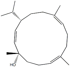 (1S,2E,4S,7E,11E)-1,7,11-Trimethyl-4-isopropyl-2,7,11-cyclotetradecatrien-1-ol Struktur