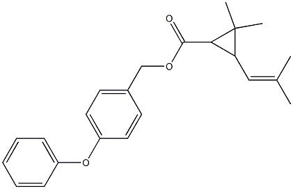 2,2-Dimethyl-3-(2-methyl-1-propenyl)cyclopropanecarboxylic acid 4-phenoxybenzyl ester Struktur