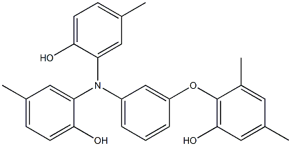 N,N-Bis(2-hydroxy-5-methylphenyl)-3-(6-hydroxy-2,4-dimethylphenoxy)benzenamine Struktur