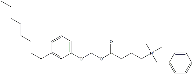 N,N-Dimethyl-N-benzyl-N-[3-[[(3-octylphenyloxy)methyl]oxycarbonyl]propyl]aminium Struktur