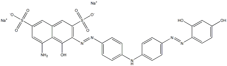 5-Amino-4-hydroxy-3-[[4-[[4-[(2,4-dihydroxyphenyl)azo]phenyl]amino]phenyl]azo]naphthalene-2,7-disulfonic acid disodium salt Struktur