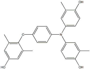 N,N-Bis(4-hydroxy-3-methylphenyl)-4-(4-hydroxy-2,6-dimethylphenoxy)benzenamine Struktur