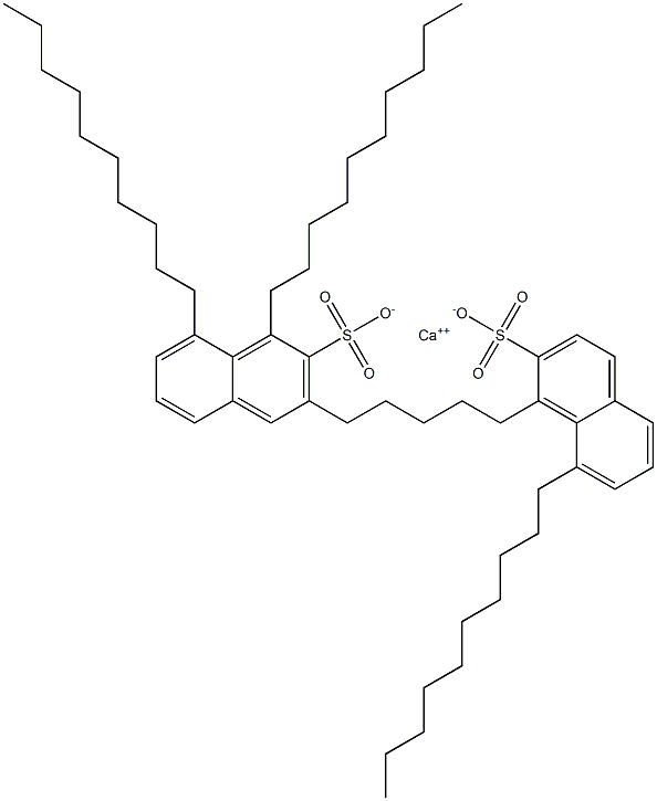 Bis(1,8-didecyl-2-naphthalenesulfonic acid)calcium salt Struktur