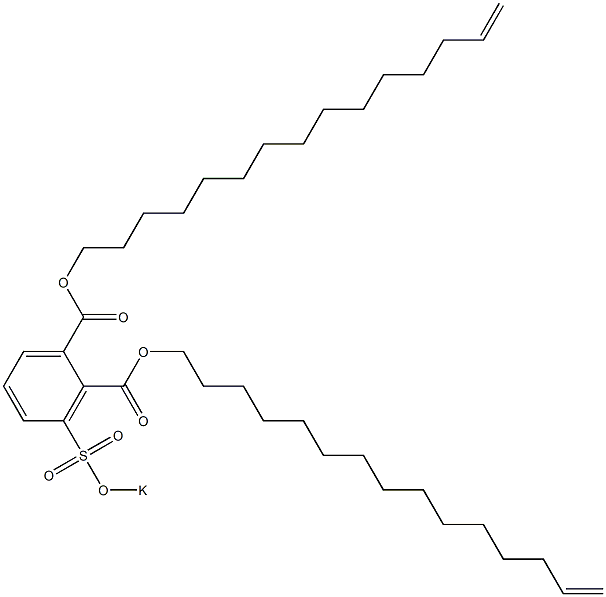 3-(Potassiosulfo)phthalic acid di(14-pentadecenyl) ester Struktur