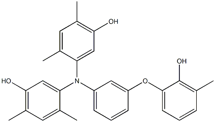 N,N-Bis(5-hydroxy-2,4-dimethylphenyl)-3-(2-hydroxy-3-methylphenoxy)benzenamine Struktur