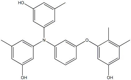 N,N-Bis(3-hydroxy-5-methylphenyl)-3-(5-hydroxy-2,3-dimethylphenoxy)benzenamine Struktur