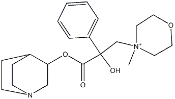 4-[2-(3-Quinuclidinyloxycarbonyl)-2-hydroxy-2-phenylethyl]-4-methylmorpholinium Struktur