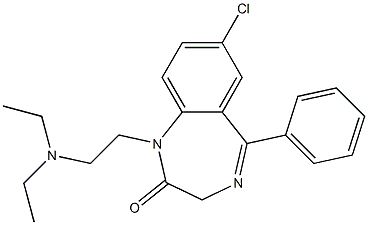 7-Chloro-1-(2-diethylaminoethyl)-5-(phenyl)-1H-1,4-benzodiazepin-2(3H)-one Struktur