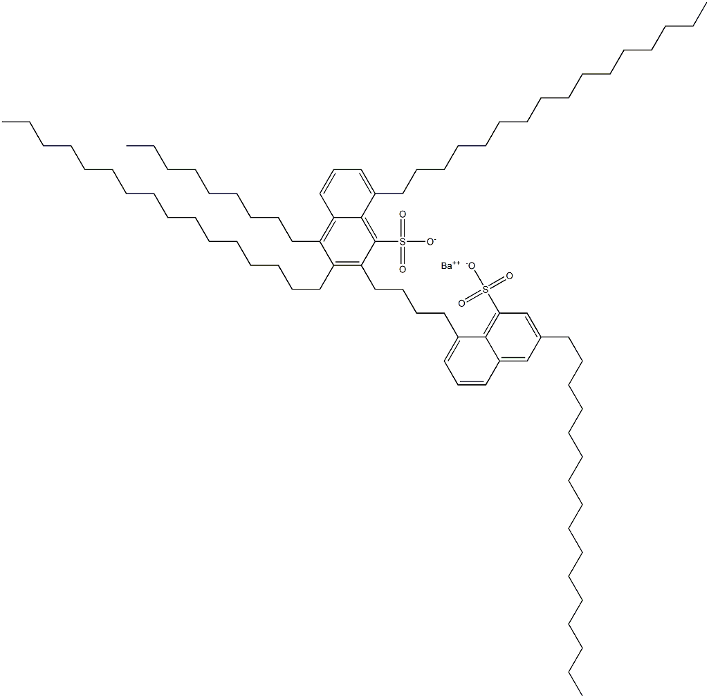 Bis(3,8-dihexadecyl-1-naphthalenesulfonic acid)barium salt Struktur