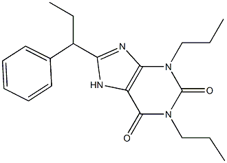 1,3-Dipropyl-8-(1-phenylpropyl)xanthine Struktur