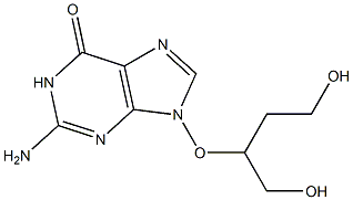 2-Amino-9-(3-hydroxy-1-hydroxymethylpropyloxy)-9H-purin-6(1H)-one Struktur