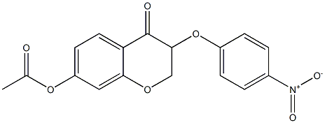 3-(4-Nitrophenoxy)-7-acetoxy-2H-1-benzopyran-4(3H)-one Struktur