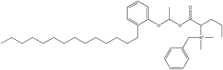 N,N-Dimethyl-N-benzyl-N-[1-[[1-(2-tetradecylphenyloxy)ethyl]oxycarbonyl]butyl]aminium Struktur