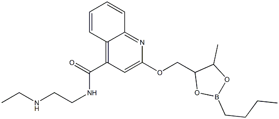 2-[(2-Butyl-5-methyl-1,3,2-dioxaborolan-4-yl)methoxy]-N-(2-ethylaminoethyl)-4-quinolinecarboxamide Struktur