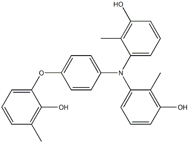 N,N-Bis(3-hydroxy-2-methylphenyl)-4-(2-hydroxy-3-methylphenoxy)benzenamine Struktur