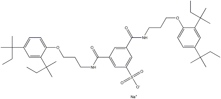 3,5-Bis[3-(2,4-di-tert-pentylphenoxy)propylcarbamoyl]benzenesulfonic acid sodium salt Struktur