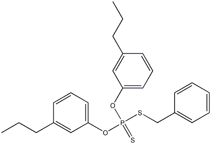 Dithiophosphoric acid O,O-bis(3-propylphenyl)S-benzyl ester Struktur