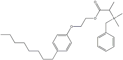 N,N-Dimethyl-N-benzyl-N-[1-[[2-(4-octylphenyloxy)ethyl]oxycarbonyl]ethyl]aminium Struktur