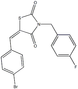 3-(4-Fluorobenzyl)-5-(4-bromobenzylidene)thiazolidine-2,4-dione Struktur